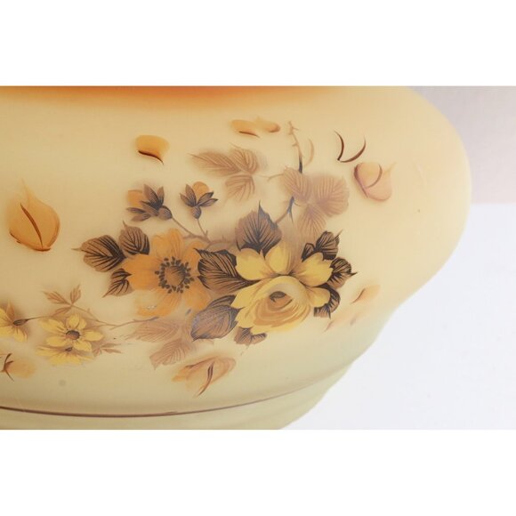 1970's Vintage Large Cottage Floral Hurricane Lamp Shade ~ Hand Painted ~ 70s - Picture 6 of 7